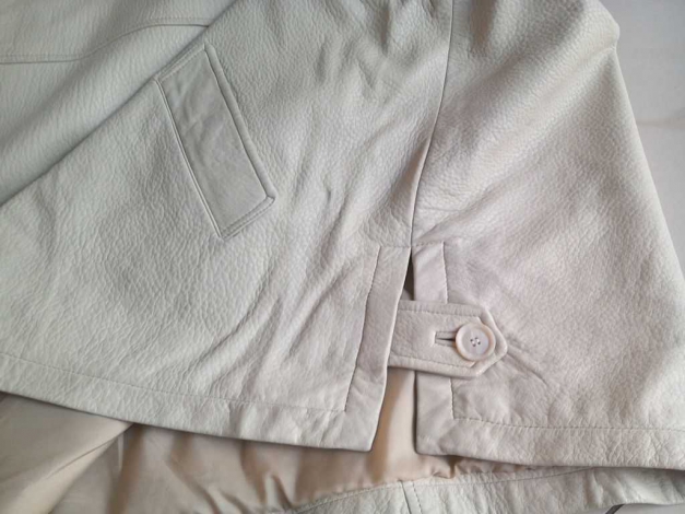 Damen-Lederjacke in creme, sehr weiches Leder, Gr. 44 von AMBIENTE