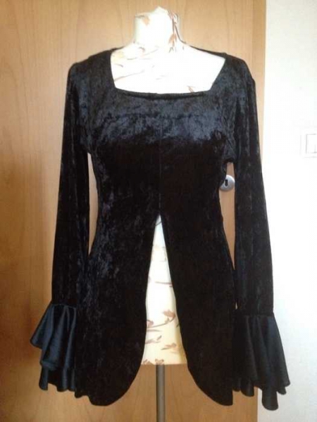 Süße Bluse mit Rüschen, Gothic,WGT, Hexe, Vampir, Mittelalter, Larp, Magierärmel, Unikat Gr. 36/38