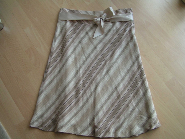 H&M edler chicer Leinen Rock 40 Beige / Braun / Nude Töne Neu