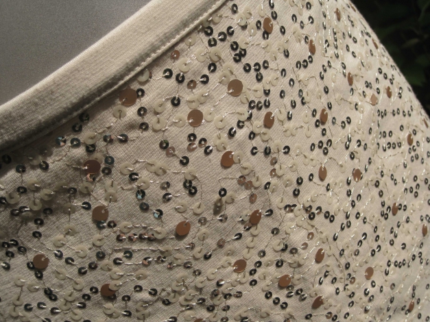 créme farbener Pailletten Chiffon Mini Rock Boho Ibiza Hippie Festival