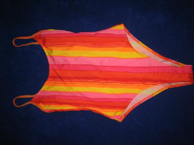 Badeanzug mit Perlen String Monokini 34 36 XS S CUP B bunt Neon
