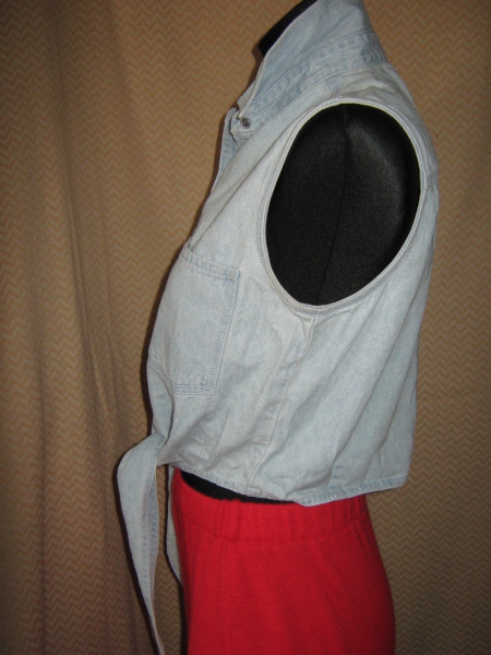 NEUw Ärmellose Hemd- Bluse Corp Top zum Knoten 