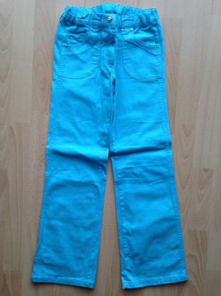 Hose, strech, Jeans, türkis