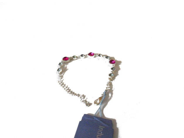 Indulgence Armband silber pink Strasssteine Blumen Prinzessin