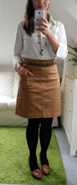 Schicker Caramel Brauner Rock mit Taschen