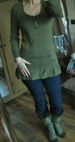 Strick Tunika mit Rüschen Baumwolle #b.p.c