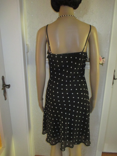 NEU * Edel * 50er Jahre * Rockabilly * Style * Polka Dots * Punkte * Tupfen * Seiden Chiffon * Volant * Spaghetti Träger * Kleid 
