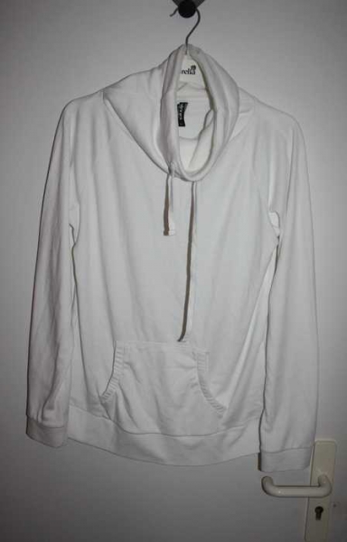 Weißer Kragenpullover Takko Größe XL