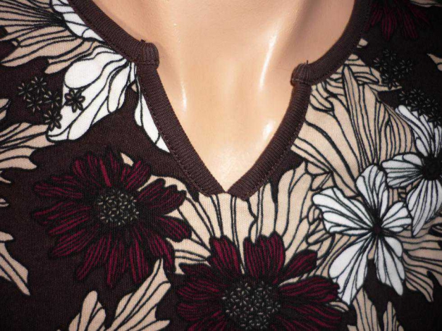 Tank Top * 36 38 * braun * s.Oliver * nature blumen cotton baumwolle