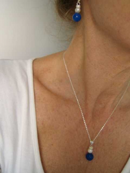 Anhänger Achat 925er Sterling Silber Süßwasserperle