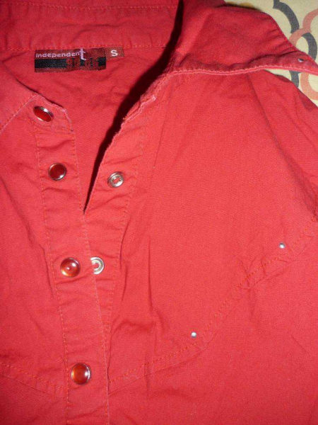 Rotes Hemd Bluse mit schönen Knöpfen * S 34 36 * strech