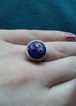 ausgefallener Ring größenverstellbar Ton