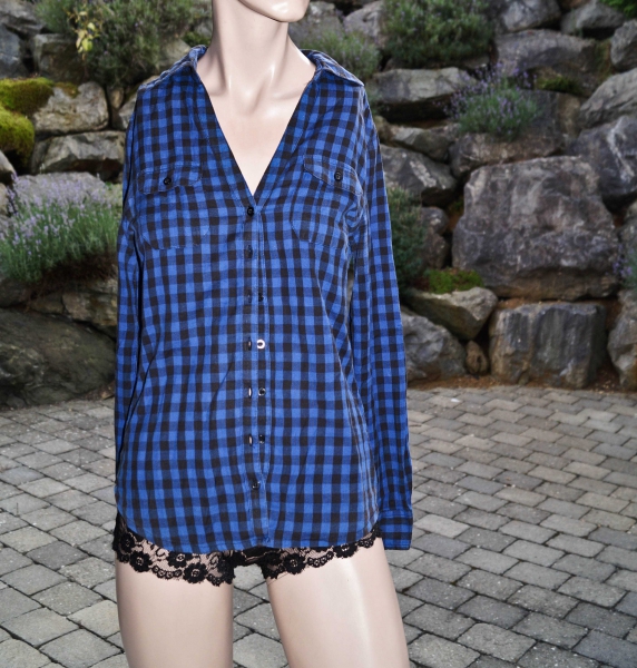 Country / Western / Langarm Bluse / Karo