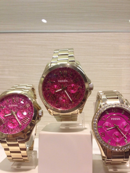 Fossil Damenuhr neu gold pink mit oder ohne straß steine NEU jede uhr 130 euro