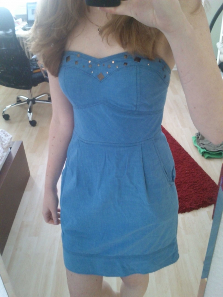 Jeanskleid trägerlos