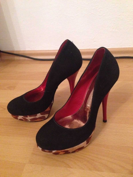  Buffalo Highheels schwarz/leo