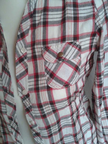 Karierte Bluse rot/beige Gr.146/152