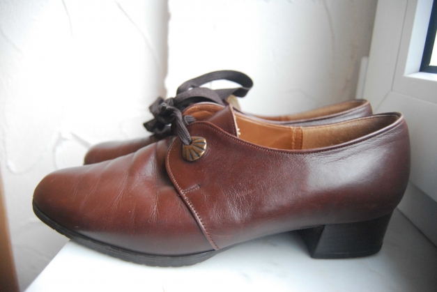 Vintage  Leder Schnürschuhe Schuhe Trendi