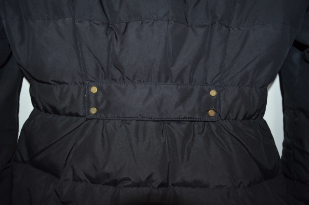 Schwarzer Daunenmantel Echtpelz Mango XS