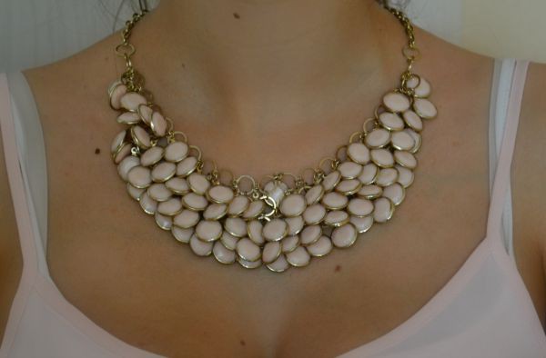 Beliebte H&M Statement Kette nude rosa rose gold NEU mit Plättchen Blogger