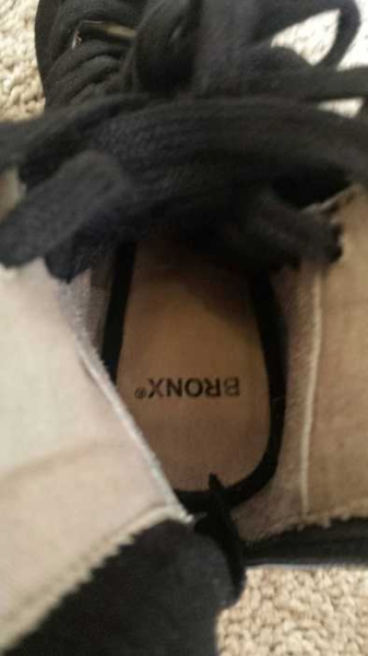 Edle BRONX Wildleder Schnür Pumps High Heels 37