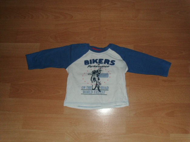 Langarmshirt von Impidimpi, blau-weiß mit Motiv, Gr. 74