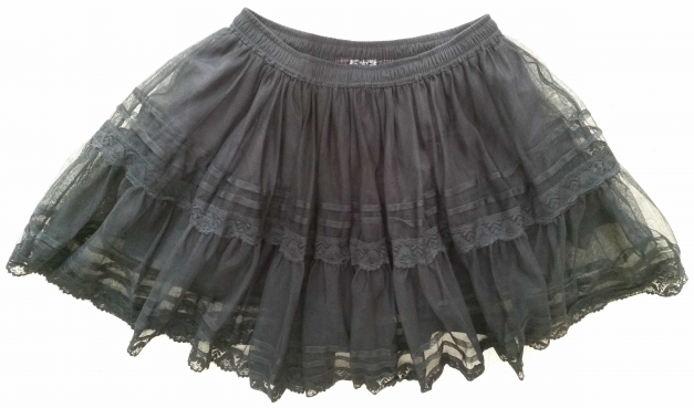 Gothic Punk Rock Schwarz Spitze Viskose Mehrlagig