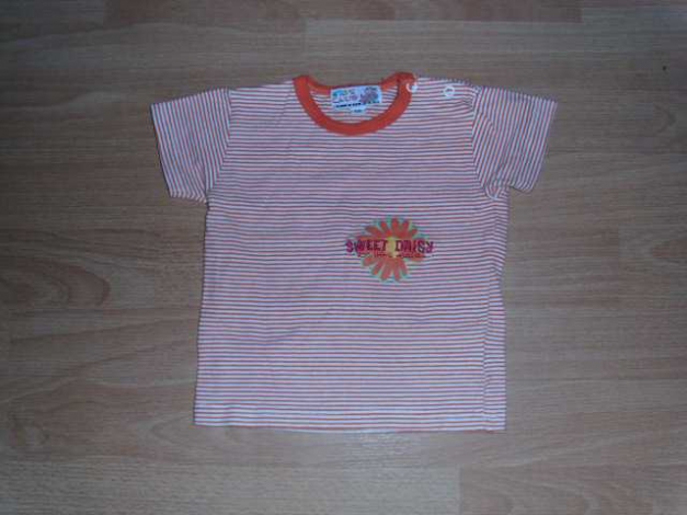 T-Shirt von Kids Club, orange geringelt, Gr. 74