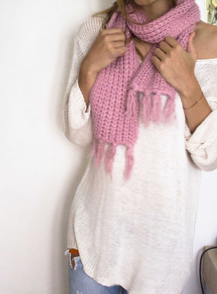 supersuper weicher schal in altrosa