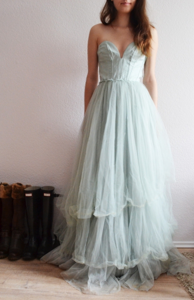 H&M Conscious Collection Exclusive Mint Tüllkleid