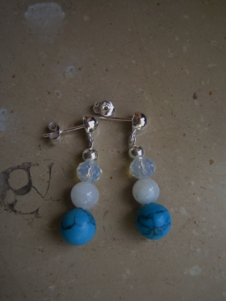 Ohrringe Türkis Morganit 925er Silber