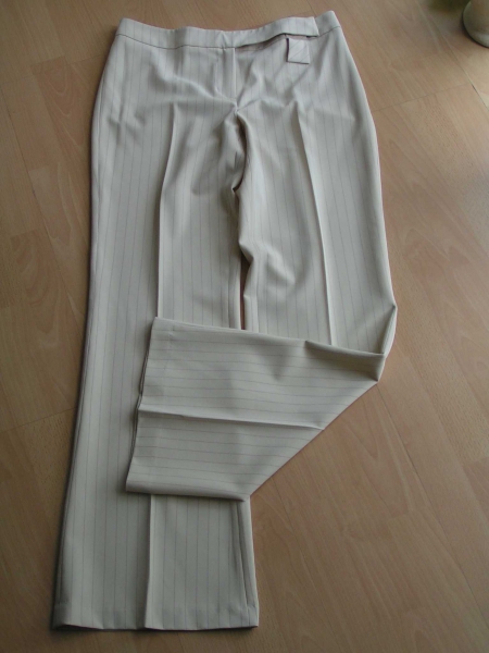 chice Stoffhose Zero Nadelstreifenhose Stretch Hose 40 Beige Neu