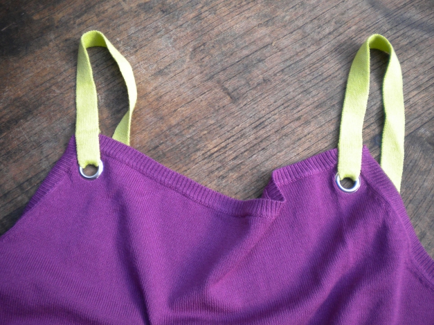 Mango Suits Fein Strick Pulli Top Spaghettiträger ärmellos magenta Boho