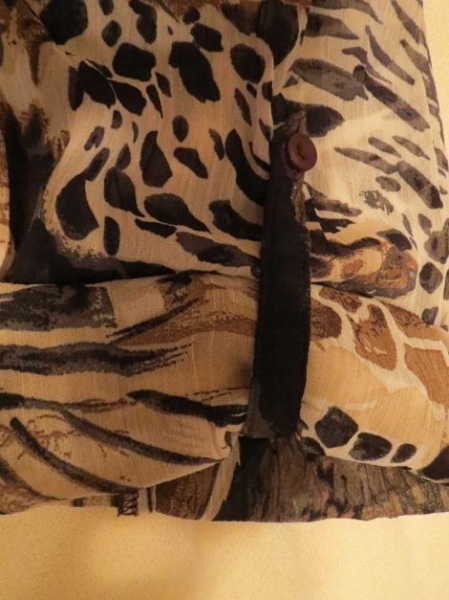 Longbluse,3/4Arm,braun-beige,Crashbluse