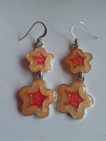 Pinke Blumen Ohrringe