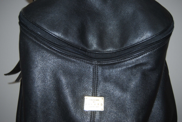 Schwarzer Leder Rucksack  Trendi