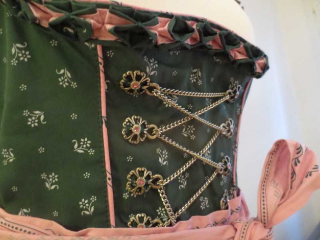 Dirndl S 36 grün rosa Nude Tracht Oktoberfest wow Bayern dress Schürze
