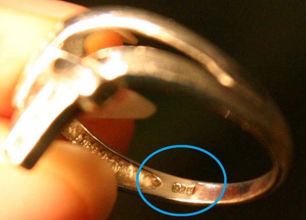 Echt Sterlingsilber Ring mit Strasssteinen
