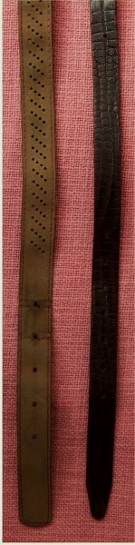 2 Damen-Gürtel - 95 cm Länge , 1 x Krokodilleder / 1 x Kunstleder