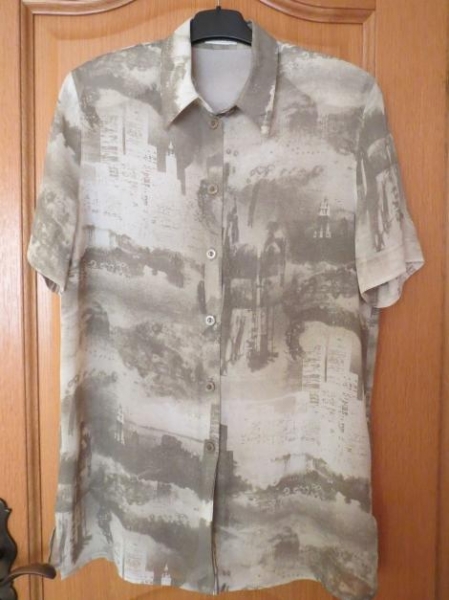 Longbluse,Kurzarm,oliv