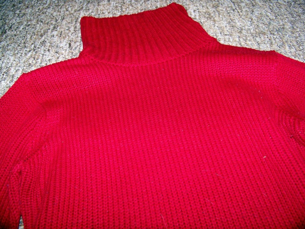 Roter Fishbone Rollkragenpulli L/XL