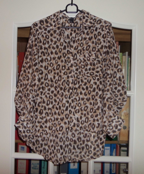 Vokuhila Leoparden Bluse von H&; 36 / S 3/4 Ärmlig 