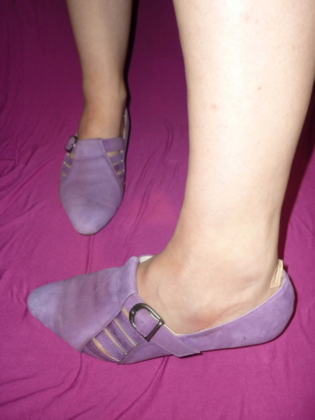 Spangenschuhe Größe 39 flieder Leder Vintage