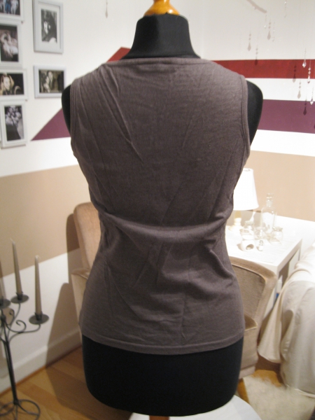 taupe / graues Tanktop Gr. S 36 unauffälliger verschnörkelter Print