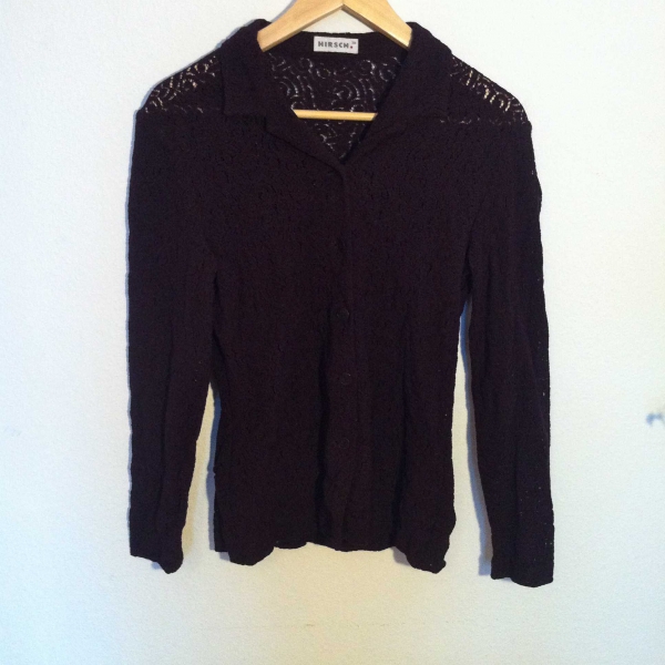 Dunkelroter Cardigan Spitze Hirsch