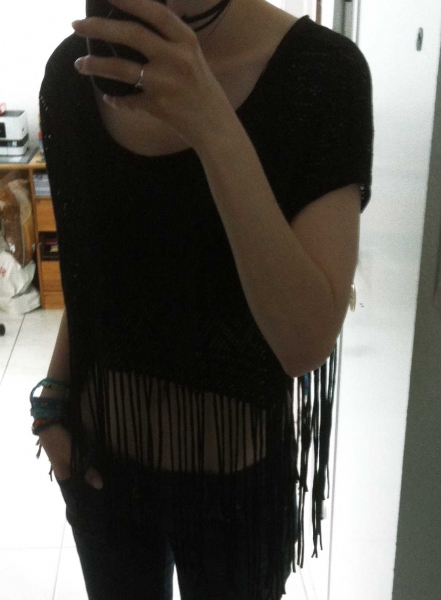 Fransen cropp azteken shirt