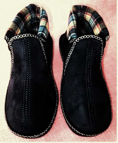 Wie Neu - AIR ON FEET Damen-Luftkissen-Hausschuhe - Größe 38 - dunkelblau