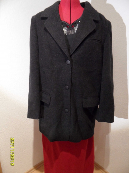 schöner Mantel / Jacke für Damen, schwarz Größe 40-42,Frühling/ Sommermantel/ Übergansmantel, Wollmantel 