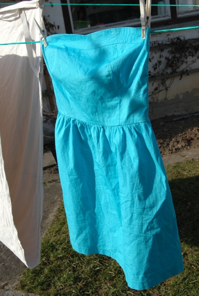 blaues Ballonkleid Partykleid Sommerkleid