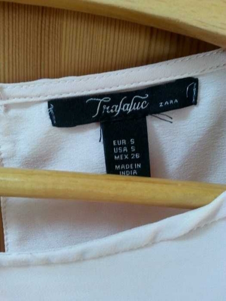 Zara Trafaluc Kleid rosé lachs S 36 Perlenbesatz